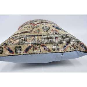 Almohada de lana de retazos Kantha bohemio, cojín decorativo de 16x24 pulgadas, patrón cuadrado Vintage Floral para sala de estar, ropa de cama, suelo - Product Image 5