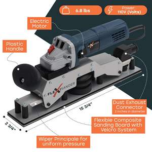 Ponceuse orbitale électrique à vitesse variable pour surfaces plates et courbes, pour la réparation de carrosseries de véhicules, matériaux composites - Product Image 3