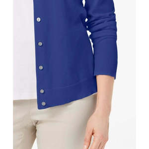 Cardigan da Donna Karen Scott, Taglia Small, Blu, in Lana, Casual, Ricamato con Decorazioni a Bottoni, per Estate e Autunno - Product Image 3