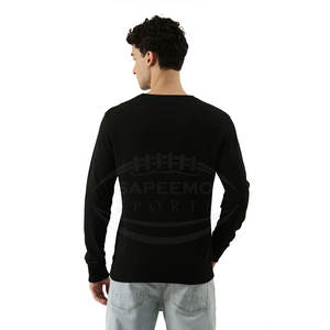 Men Winter Loose Nonwoven Fleece Solid Sweatshirt Soft Touch Fabric Breathable Eco-Friendly Customizable <b>Travel</b> Streetwear - Product Image 5