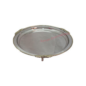 ถาดโลหะทองเหลืองแกะสลักแบบโบราณสำหรับร้านอาหารโรงแรมขาแบบปรับแต่งได้ - Product Image 5