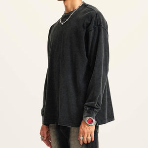 Sudadera en blanco con hombros caídos, sudadera Vintage lavada con ácido personalizada, Sudadera con capucha lavada con serigrafía, tarifa de venta completa - Product Image 3