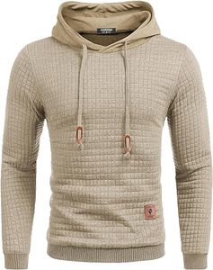 Sweat-shirt à capuche à motif gaufré Tissu en polaire luxueusement doux Style moderne Confort inégalé Apparence tendance Polyester/Coton - Product Image 1