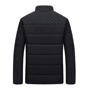 Chaqueta acolchada de invierno personalizable de color Solis para hombre, la última Chaqueta larga informal OEM con cuello levantado, tela de lona con bolsillos - Product Image 5