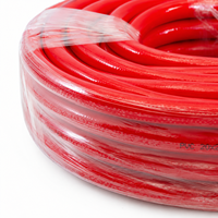 Tuyau plat enroulable KHi 1 pouce en caoutchouc/PVC rouge 25 mm haute pression 30 m/50 m, installation facile pour évacuation d'eau, irrigation, lutte contre l'incendie