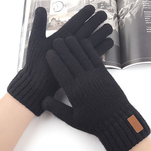 Unisex Winter Warm Touch Screen <b>Gloves</b> Knit Wool Fleece Lined Casual Twill Multifunction for Cold Weather - Product Image 4