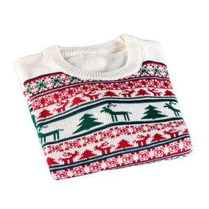 Pull de Noël pour homme en tricot à col rond à carreaux, doux, texturé torsadé, en laine et cachemire, anti-rétrécissement, respirant, pour l'hiver - Product Image 3