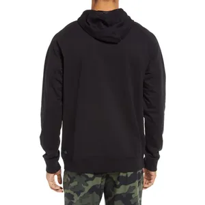 Men's <b>Black</b> Hooded Sweatshirt Regular Fit Solid Colour Casual Fleece <b>Hoodie</b> With Front Pocket Autumn Wear 2027 - Product Image 2