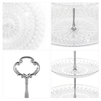 Présentoir en métal argenté perlé en cristal à 5 niveaux pour servir des collations Cupcake Cookie présentoir de fête d'anniversaire de mariage