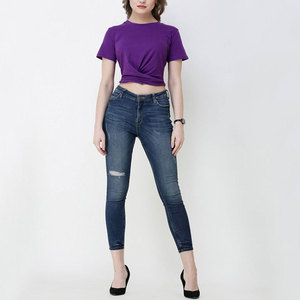 เสื้อครอปเอวลอยระบายอากาศได้ดีสำหรับผู้หญิงเสื้อครอปสตรีทผ้าสแปนเด็กซ์ระบายอากาศได้ดี - Product Image 6