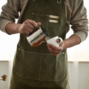 Delantal de peluquero de cuero PU personalizado cómodo para mujeres y hombres para carniceros personal de cocina de Standard International - Product Image 2