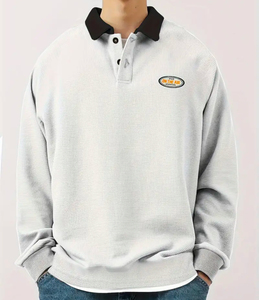 Sudaderas con cuello Polo para hombre de alta calidad con logotipo personalizado, ropa informal, tendencia superior, transpirable, novedad, sudadera para hombre - Product Image 2