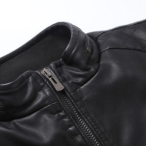 Veste en cuir d'hiver pour hommes, veste à manches longues décontractée avec fermeture éclair pour hommes, nouveauté - Product Image 4