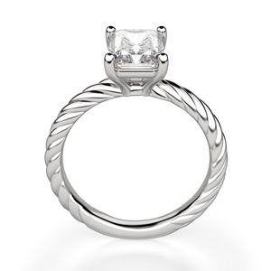 Bague de fiançailles solitaire fidji avec diamant taille radiante pour femme - Product Image 3