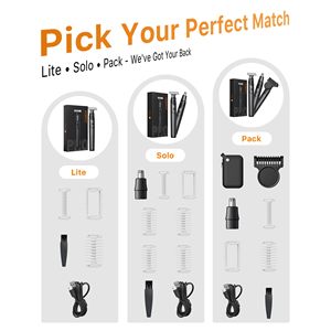 Kit de Afeitadora de Barba de Viaje Todo en Uno para Hombre, Carga Rápida USB-C, Recargable, Recortador de Vello Nasal Indoloro, Resistente al Agua IPX7 - Product Image 2