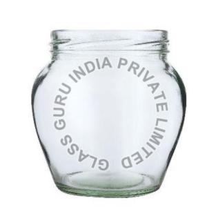 Alta calidad 500gm Matki Glass Jar Glass Guru Diseño moderno Acabado fino Contenedor de almacenamiento de alimentos Precio razonable Hecho India - Product Image 1