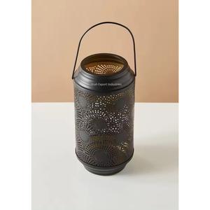 Portavelas de metal decorativo para bodas y eventos, diseñador marroquí, trabajo de corte de metal, linterna de color negro - Product Image 3