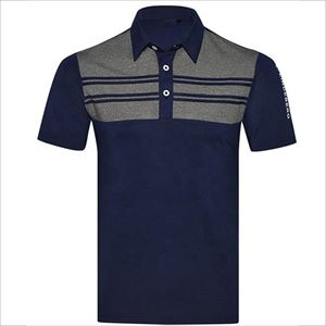 <b>Men</b> Striped Polo <b>Shirt</b> | Navy <b>Blue</b> Cotton Polo with <b>Light</b> <b>Blue</b> & Cream Stripes | Casual Summer Fashion - Product Image 2