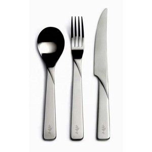 Juego de cubiertos de metal con logotipo personalizado, juego de cubiertos de acero inoxidable con mango grueso dorado y estampado multicolor - Product Image 1