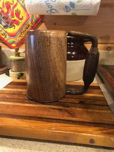 Tasse à bière en bois nordique avec logo personnalisé tasse à café en céramique à base de liège avec fond en liège isolé en bois pour Noël - Product Image 6