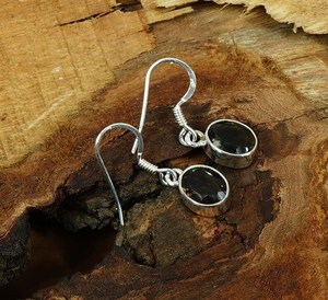 Boucles d'oreilles clous en argent sterling plaqué or avec quartz fumé, design élégant et unique, pierre de naissance de novembre, cadeau de fête pour femme - Product Image 2