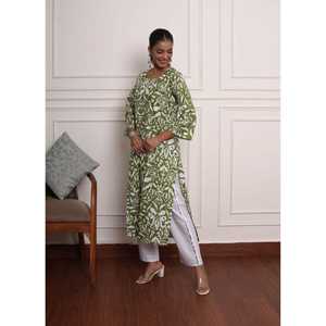 Mystic Garden <b>Women's</b> <b>Suit</b> Sets Green Kurta (Set of 2) - Product Image 1