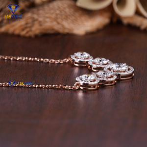 Colgante de oro rosa con diamantes de corte redondo 4,14 T DW de Labstone/haz tus recuerdos con diamantes/color de la EF-VS - Product Image 3