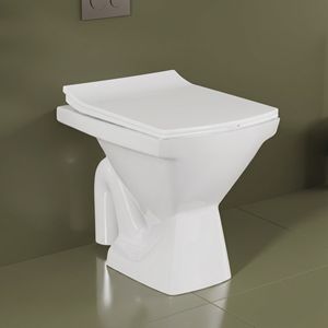 WC monobloc moderne en céramique Leo avec évacuation en S/P - Product Image 3