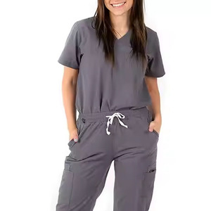 Conjunto de Top y pantalón de nuevo estilo para mujer, conjuntos de uniformes, los mejores conjuntos de enfermera de manga corta personalizados de talla grande con impresión digital - Product Image 6