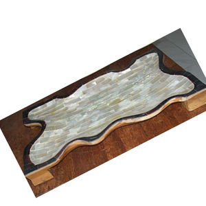 Bois de teck astry avec face en coquillage, bijoux en coquillage, motif en bois de teck et face blanche, taille 40x30cm - Product Image 2