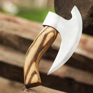 Wholesale High Quality Customized New Arrival Logo Pizza <b>Axes</b> Wood <b>Handle</b> High Carbon Steel Blade Pizza Cutter <b>Axe</b> for men - Product Image 3