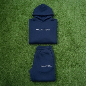 <b>Womens</b> <b>Navy</b> Blue Fleece Hoodie Tracksuit Set Pullover Sweatshirt Jogger Pants Matching Casual Streetwear Loungewear - Product Image 6