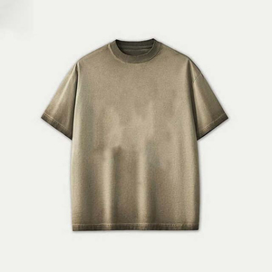 เสื้อยืดคอกลมสำหรับผู้ชายทรงโอเวอร์ไซส์ผ้าคอตตอนสไตล์สตรีทแขนสั้น100% ผ้าเจอร์ซีย์คุณภาพสูงผ้าเจอร์ซี่ - Product Image 3