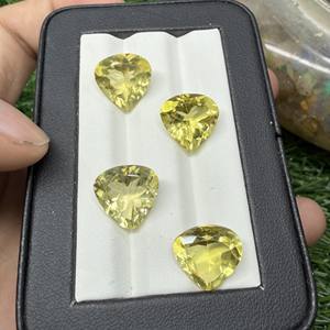 Quartz citron en forme de coeur 12mm à 15mm pierre précieuse naturelle en vrac pour la fabrication de bijoux en gros - Product Image 2