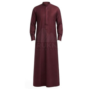 Thobe arabe moderne, vêtement traditionnel musulman, col montant, manches longues, en coton décontracté, pour usage quotidien et occasions spéciales - Product Image 5