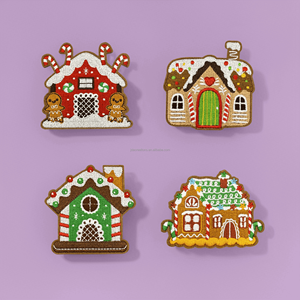 Parche Bordado Termoadhesivo de Casa de Jengibre para Decoración Navideña - Product Image 1