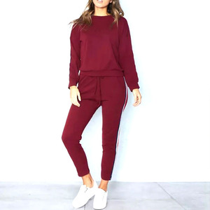 Best <b>Ladies</b> Tracksuit Set Blue Cotton Fleece OEM Custom Female Training Sports Wear <b>Jogging</b> <b>Suit</b> Pullover Women Tracksuit - Product Image 1