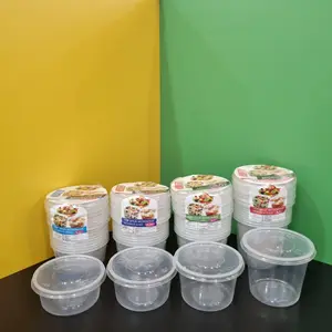 Wholesale Take Out transparent round Disposable Plastic Microwavable Meal Prep Food Container 350 500 550 600 700 1000 1200ml