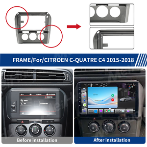 Panneau audio vidéo automobile Meihua OEM/ODM, cadre de panneau automobile 9 pouces pour Citroën C-Quatre C4 2015-2018 - Product Image 4