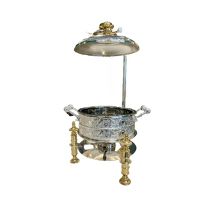 Plato Calentador Redondo de Acero Inoxidable de Alta Calidad con Base de Mimbre de Ratán Única y Colgante para Catering de Restaurantes y Hoteles - Product Image 6