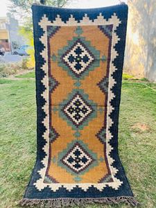 Latest Collection Vintage Wool Jute Kilim <b>Rugs</b> Embroidered Floral Design Floor Carpet for Home Hand Woven Jute Wool <b>Rug</b> - Product Image 3