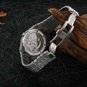 High Quality Custom Size <b>Men's</b> <b>Wrist</b> <b>Watch</b> Latest Hip Hop Style Sparkling Moissanite Diamonds VVS Clarity Stainless Steel Glass - Product Image 4