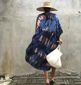 แจ็กเก็ตกิโมโนย้อมสีมัดย้อมแฮนด์เมดเสื้อแจ็กเก็ตวันหยุดทรงหลวมโบโฮสำหรับผู้หญิงใส่ไปทะเลวันหยุดฤดูร้อนทำด้วยมือสไตล์2025 - Product Image 3