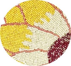 Mantel Individual con Cuentas, Color Crema, Tema Floral, Mantel Individual Bordado, Mantel Individual Redondo con Cuentas - Product Image 3