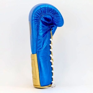 Guantes de Boxeo Hechos a Mano de Alta Calidad, Sin Boxeo No Hay Vida, Guantes de Entrenamiento de Boxeo de Dedo Completo para Adultos, Azul Metálico/Dorado, Cuero Genuino de Secado Rápido - Product Image 5