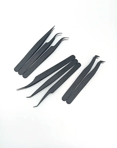 Pince à cils à pointe de fibre de logo imprimé 45 75 pince à épiler à 90 degrés pince à épiler d'extension de cils de marque privée personnalisée - Product Image 5