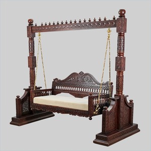 Balançoire en bois de teck grand paon Jhoola balançoire en bois massif pliable meubles de maison pour le salon balançoire en bois artisanale - Product Image 6