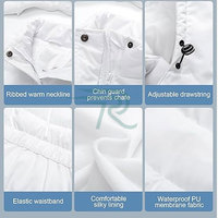 Veste d'hiver matelassée imperméable pour femme Razorts International, à col montant, manches longues, avec capuche amovible