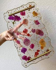 BANDEJA DE SERVICIO EPOXI DE RESINA PERSONALIZABLE NO ELEGANTE Diseño rectangular para el hogar Restaurante Hotel Bandeja de resina - Product Image 3