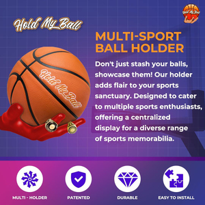 Support mural pour ballon de basket en polypropylène, support sécurisé pour ballon, grande taille, garantie 1 an, pour la décoration de la salle de sport - Product Image 6